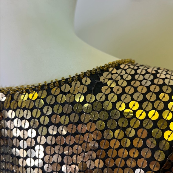 Vintage 1980s Gold Sequin T Shirt - Picture 4 of 7